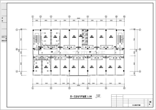 宿舍楼电气系统规划CAD平面图-图二