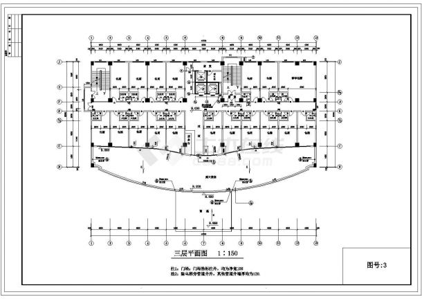 某地九层框架结构酒店建筑设计全套CAD施工图纸-图二