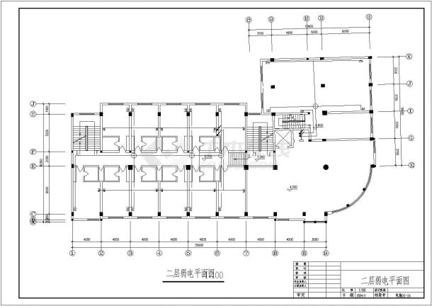 某办公室弱电CAD详细全套施工设计图-图二