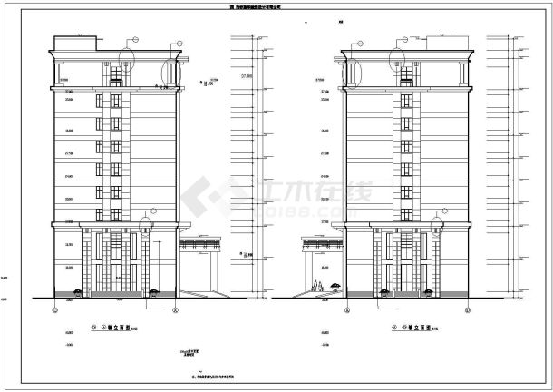 某新锦城宾馆建筑设计cad施工图-图二