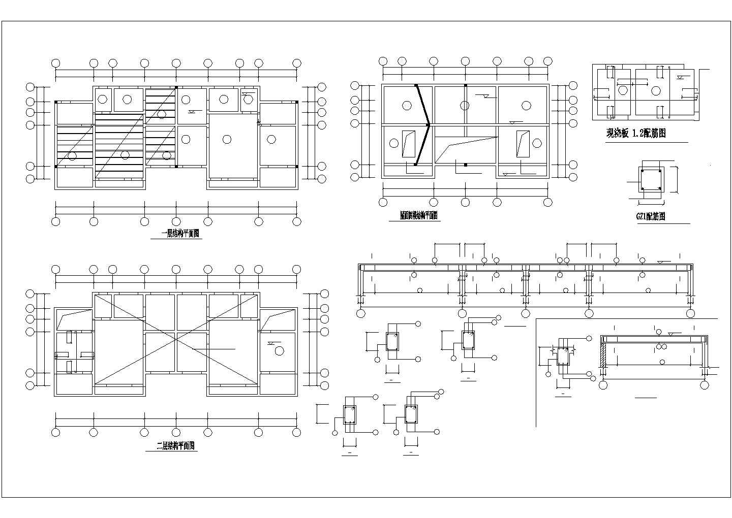 850平米2层砖混结构现代化村镇住宅楼建筑设计CAD图纸