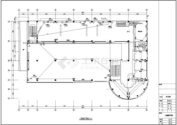 某中学食堂强电CAD设计施工平面图-图一
