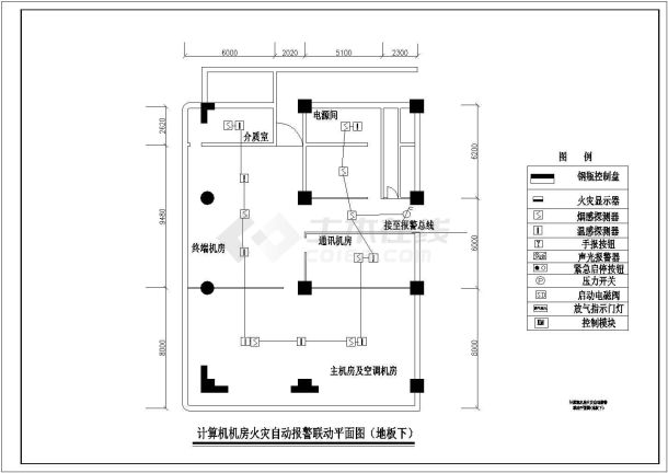 某计算机房气体灭火系统图CAD大样-图二