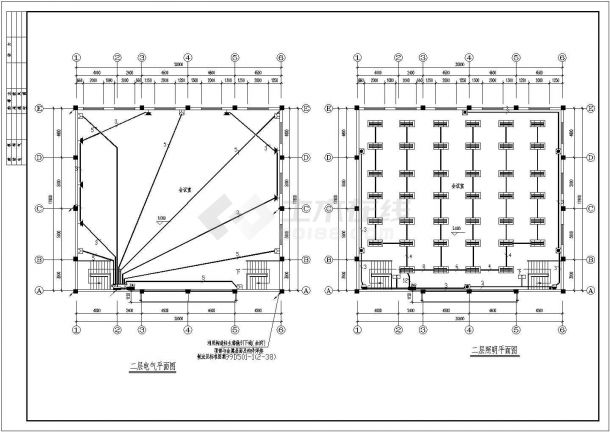 某会议中心电气设计CAD详细构造图-图二