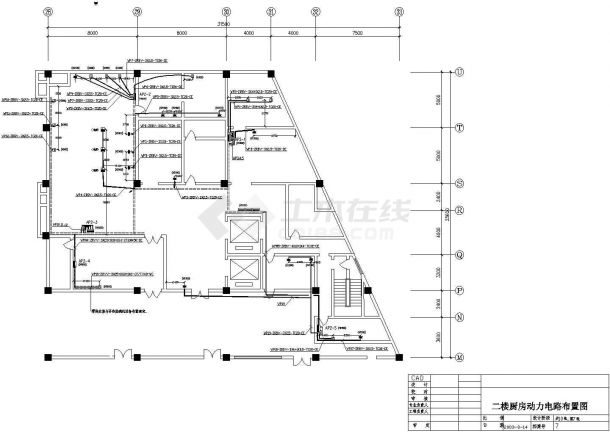 湖南某宾馆厨房电气CAD设计完整详细施工图-图一