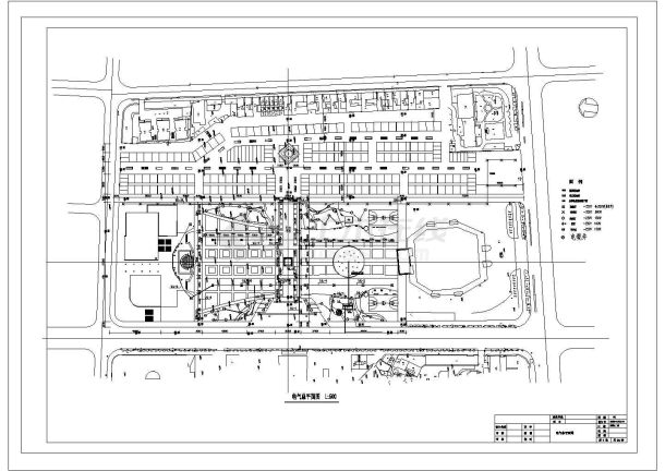 某广场电气CAD设计大样详细总平面图-图一