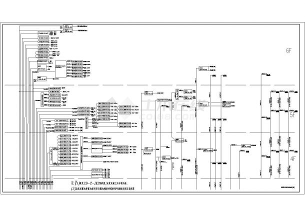 某商场照明动力CAD设计施工总接线图-图一
