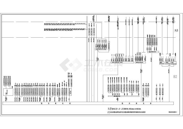某商场照明动力CAD设计施工总接线图-图二