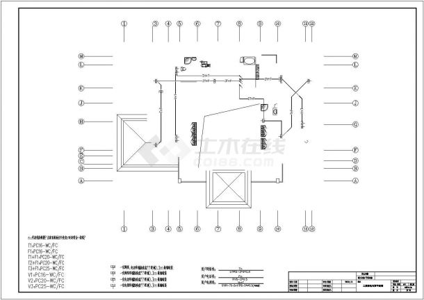 江苏三层别墅电气CAD基础平面布置参考图-图一
