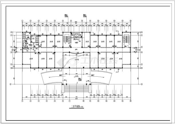 欧式办公楼建筑平立面设计cad施工图-图一