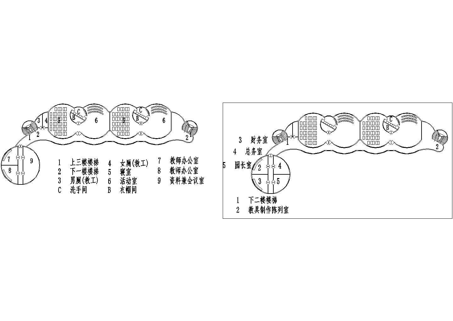 某地区幼儿园建筑平面设计cad图