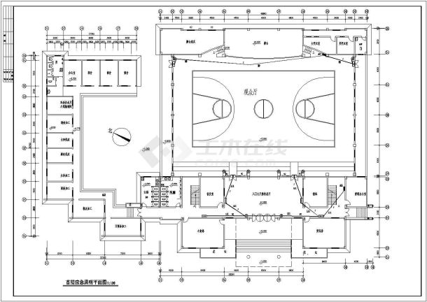 某大型活动中心CAD完整设计详细图纸-图二