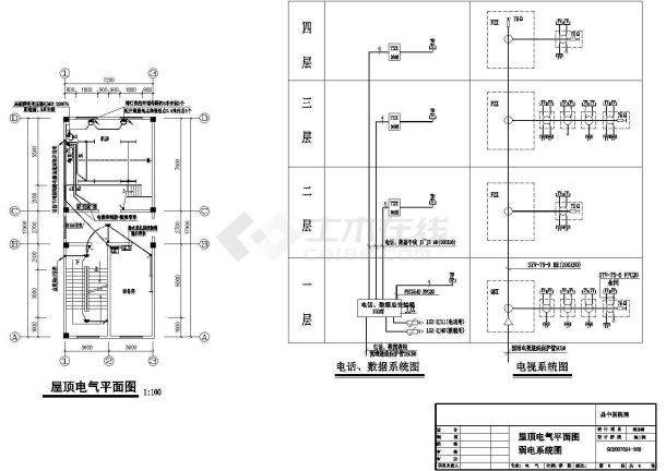 某广西县级中医医院电气CAD全套设计图纸-图一