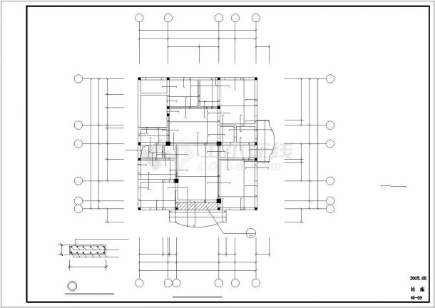 两层别墅结构设计cad施工图-图二