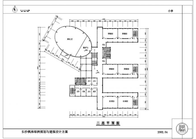 某市某地小学建筑设计方案CAD平面图纸_图1