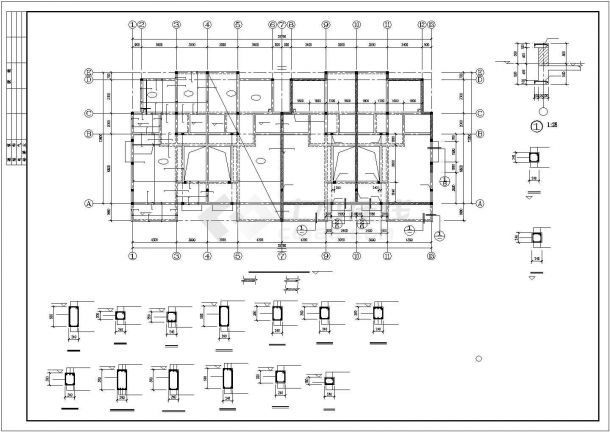 某三层砖混结构别墅结构施工图纸-图二