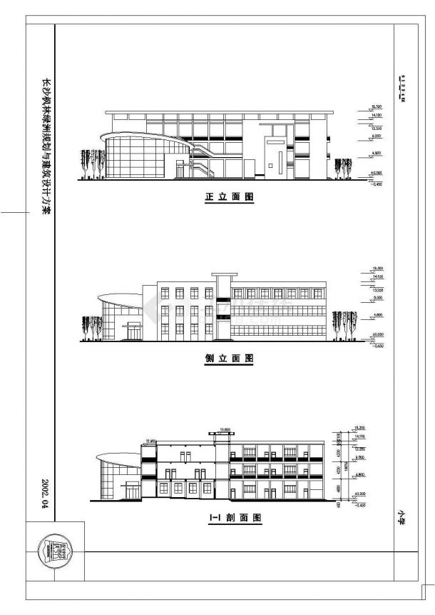 华北某地小学建筑规划设计CAD参考图-图一