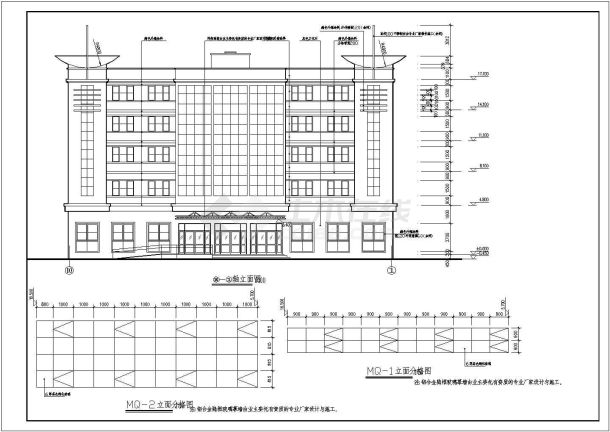 某互联网公司五层办公楼建筑全套CAD设计图纸-图一