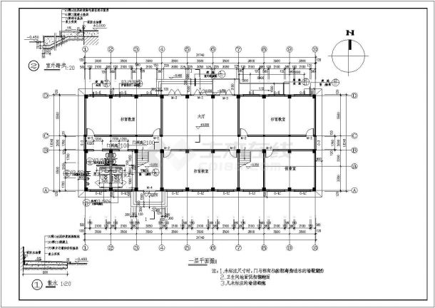 某互联网公司五层办公楼建筑全套CAD设计图纸-图二