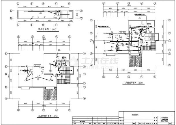 某两层别墅电气设计CAD施工图纸-图二