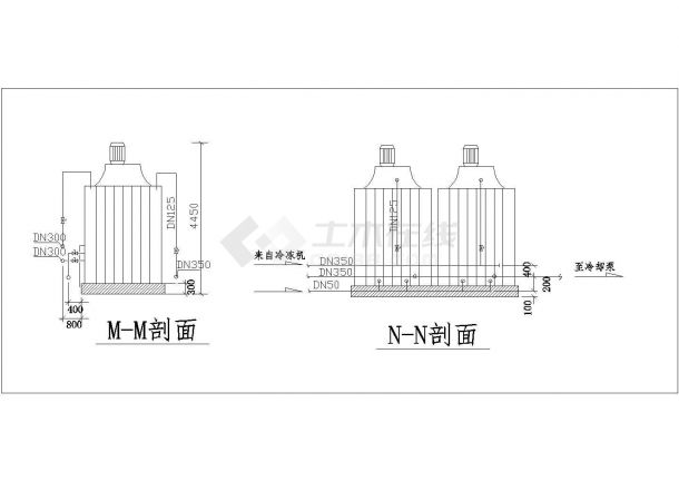 某炼钢厂冷却塔详细设计图(含效果图)-图一