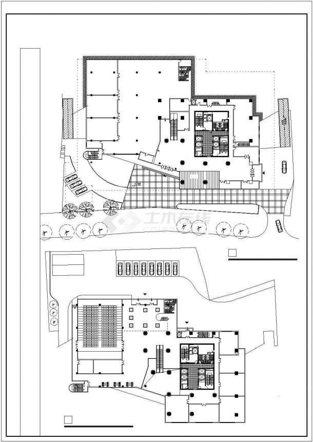 天津某街道1.8万平米26层框架结构商业办公楼平立剖面设计CAD图纸-图一