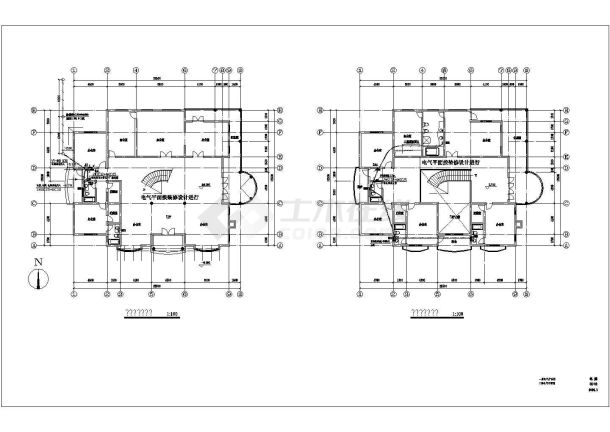 某高校科研楼电气CAD设计施工平面图纸-图二
