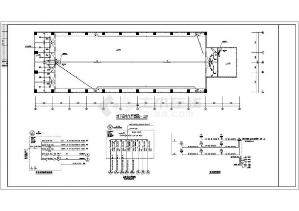 某制管车间CAD设计平面电气图纸-图二