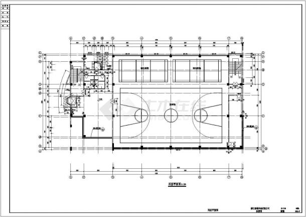 浙江某公司体育馆建筑和结构全套设计cad施工图-图一