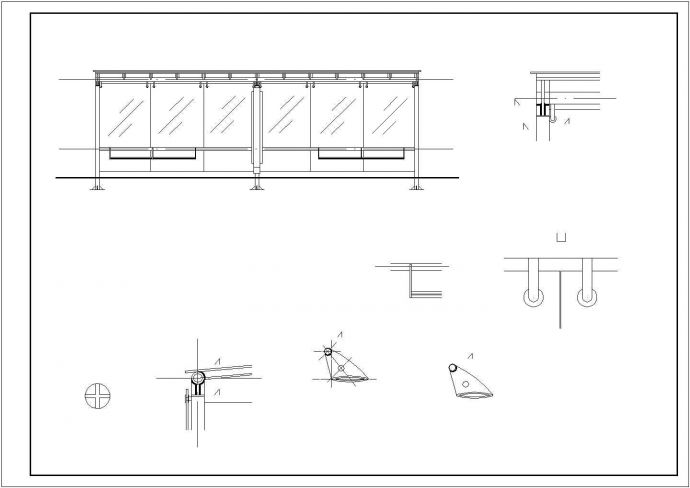 某公交车亭设计cad全套建施图（含结构设计）_图1
