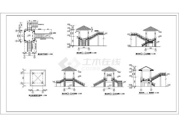 某观光亭（钟塔）设计cad全套建筑施工图-图一