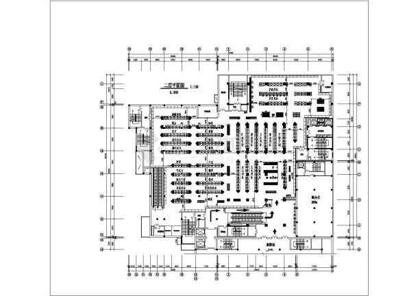 某老城区步行街超市建筑设计方案CAD图纸-图一