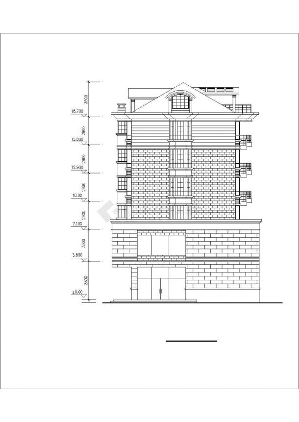 太原市某小区7层框混结构沿街商住楼平立剖面设计CAD图纸（1-2层商用）-图一