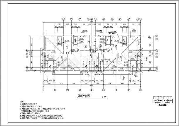 住宅设计_6层阁楼2单元每单元2户住宅楼设计CAD图-图二