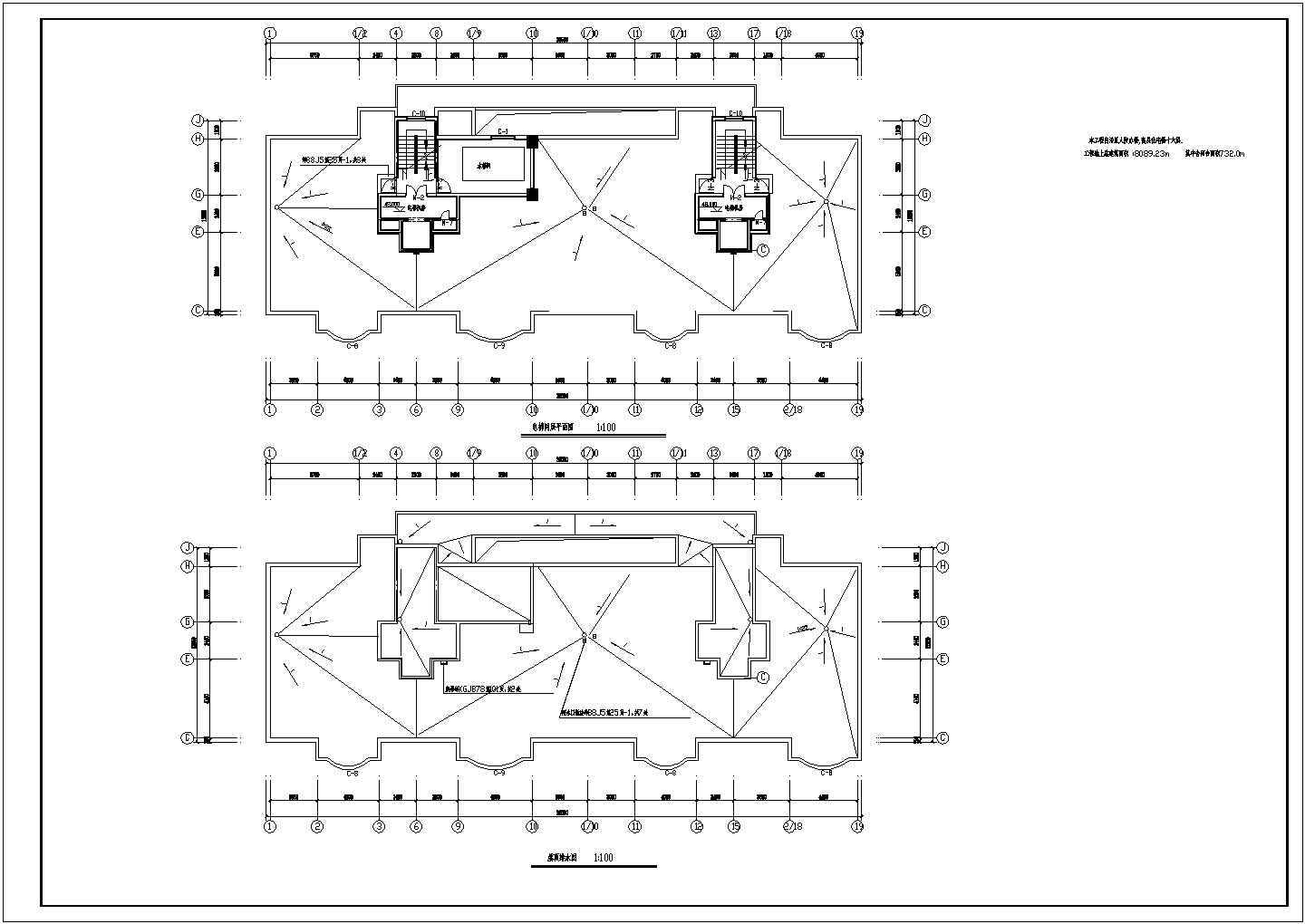 住宅设计_16层2单元每单元2户住宅楼设计CAD图