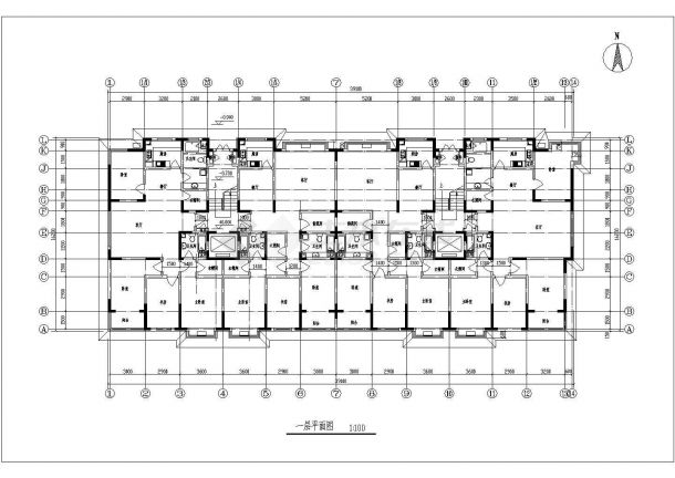 住宅设计_9层阁楼住宅2单元每单元2户设计CAD图-图一