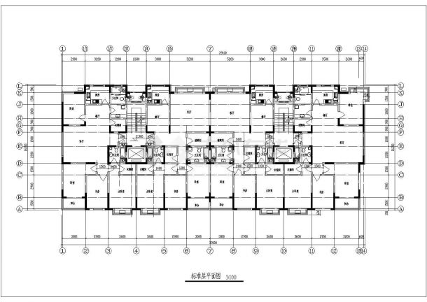 住宅设计_9层阁楼住宅2单元每单元2户设计CAD图-图二