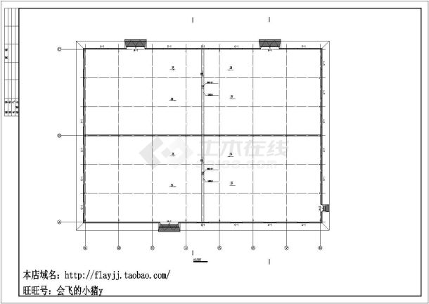 南宁市某皮革厂1800平米单层双跨式钢结构厂房全套建筑设计CAD图纸-图一