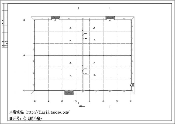 南宁市某皮革厂1800平米单层双跨式钢结构厂房全套建筑设计CAD图纸_图1