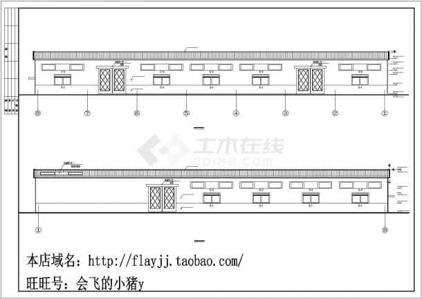 南宁市某皮革厂1800平米单层双跨式钢结构厂房全套建筑设计CAD图纸-图二