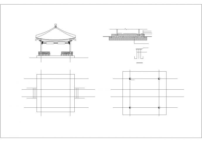 某景观园林工程凉亭回廊设计cad全套建筑施工图（含效果图）_图1