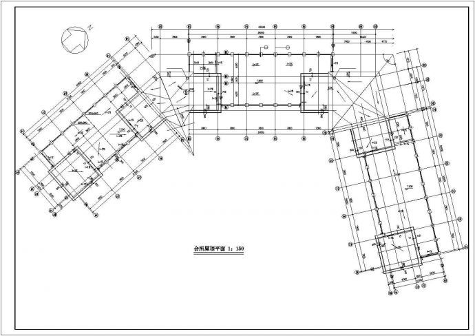 某小区1900平米左右2层框架社区会所平立剖面设计CAD图纸_图1