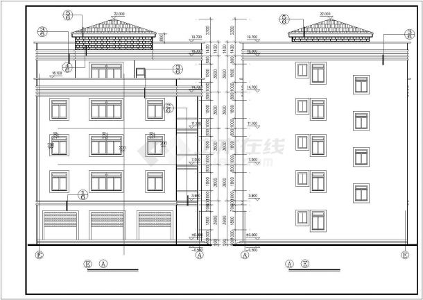 某现代化村镇6层砖混结构乡村住宅楼建筑设计CAD图纸-图二