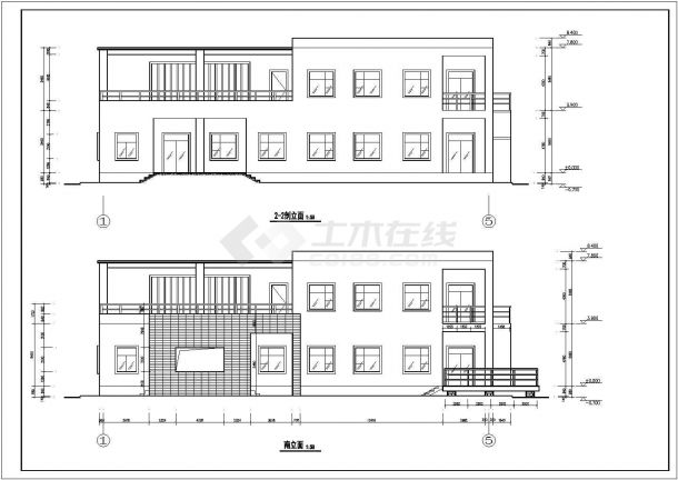 南昌某休闲山庄1800平米2层砖混综合楼建筑设计CAD图纸-图二