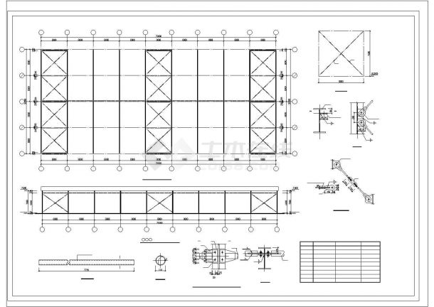 郑州市某工业区2350平米单层门式轻钢结构生产厂房全套建筑设计CAD图纸-图一