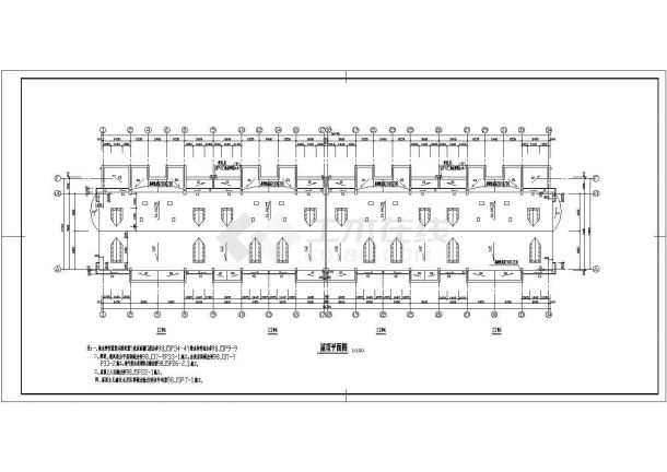 住宅设计_5层4单元每单元2户住宅楼设计CAD图-图二