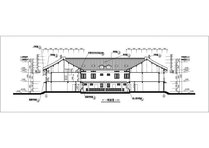 崇州市某现代化村镇3层砖混结构自建民居楼立剖面设计CAD图纸_图1