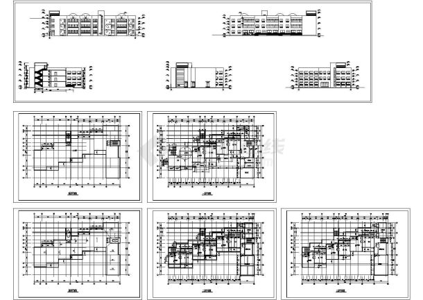 某三层幼儿园综合楼建筑施工cad图，共六张-图二