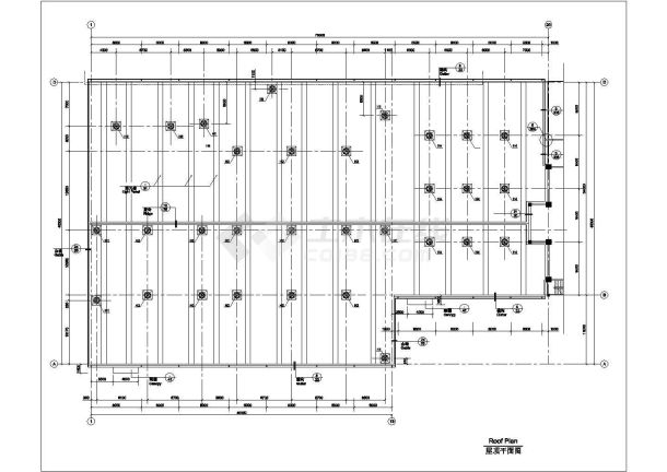 南京市某化工厂3050平米单层轻钢结构生产厂房建筑设计CAD图纸-图二