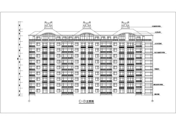 住宅设计_9层阁楼3单元每单元2户住宅楼设计CAD图-图二